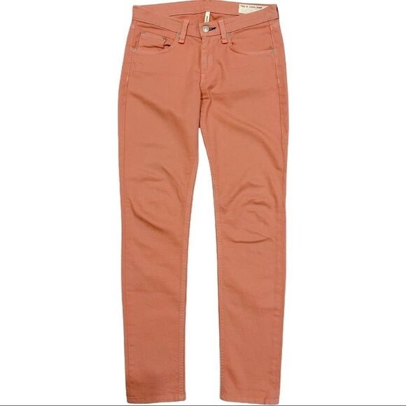 𝅺rag & Bone Mid-Rise Cropped Skinny Peach Skinny Jeans Sz 27 - Picture 1 of 14